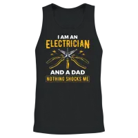 Electrician Funny Funny Electrician Unisex Tank Top - Black – 2