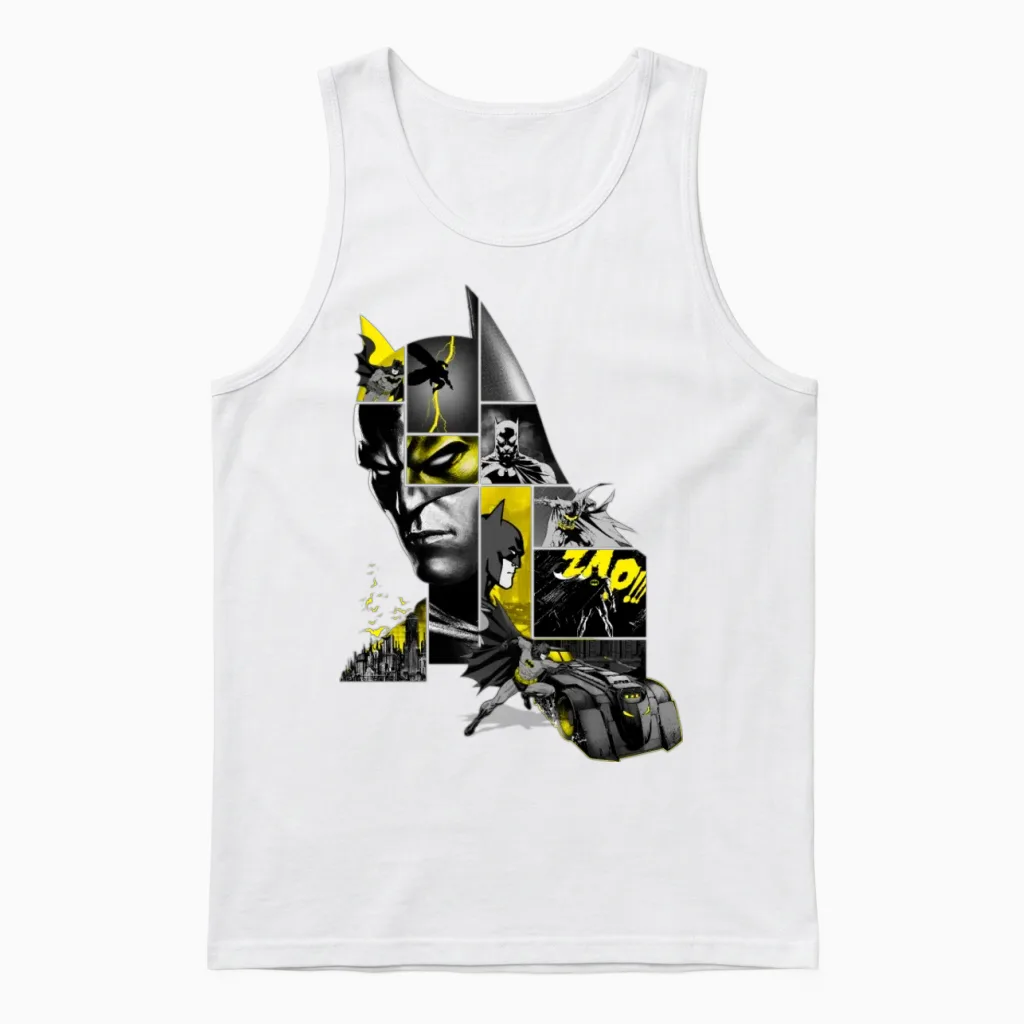 Batman 80 Years Action Batmobil Unisex Tank Top in White