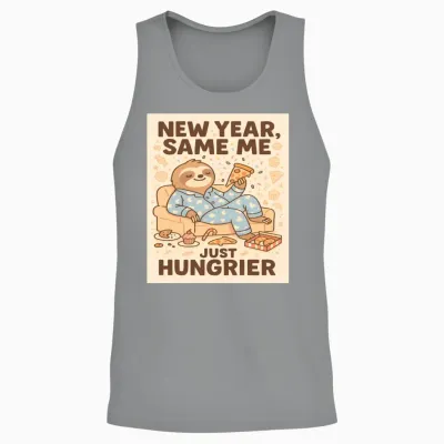 New Year Same Me Just Hungrier Sloth Unisex Tank Top - Sport Grey