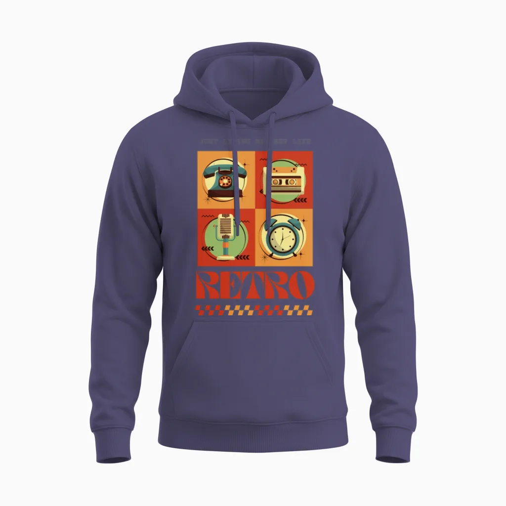Retro Unisex Hoodie in Heather Sport Dark Navy