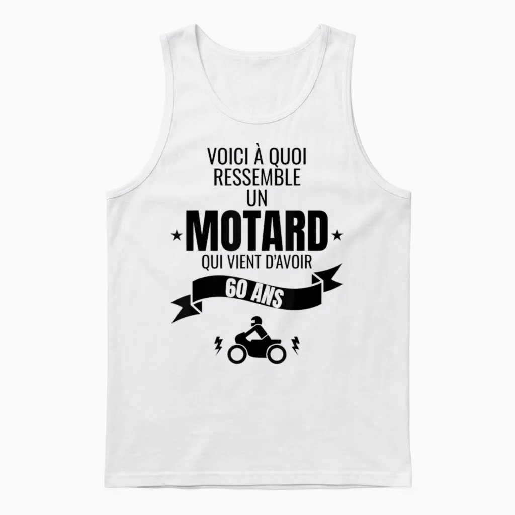 Idée Cadeau Pour Un Motard Humour Homme Original 60 Ans Unisex Tank Top in White