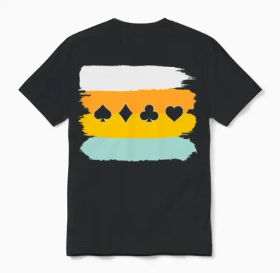 Poker Retro Unisex T-Shirt - Black