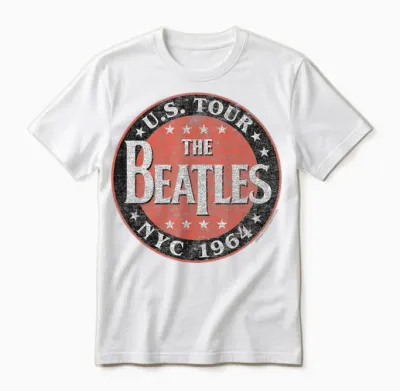 The Beatles Us Tour Nyc 1964 Short Sleeve Unisex T-Shirt - White