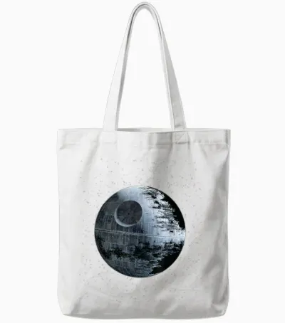 Star Wars Death Star Alone in a Crowd of Galaxies T-Shirt T-Shirt, Black, S Tote Bags - White