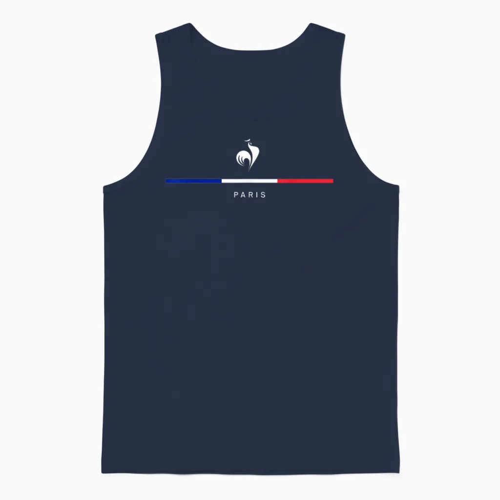 New Flag France Souvenirs Event Paris City Rooster Unisex Tank Top in Navy