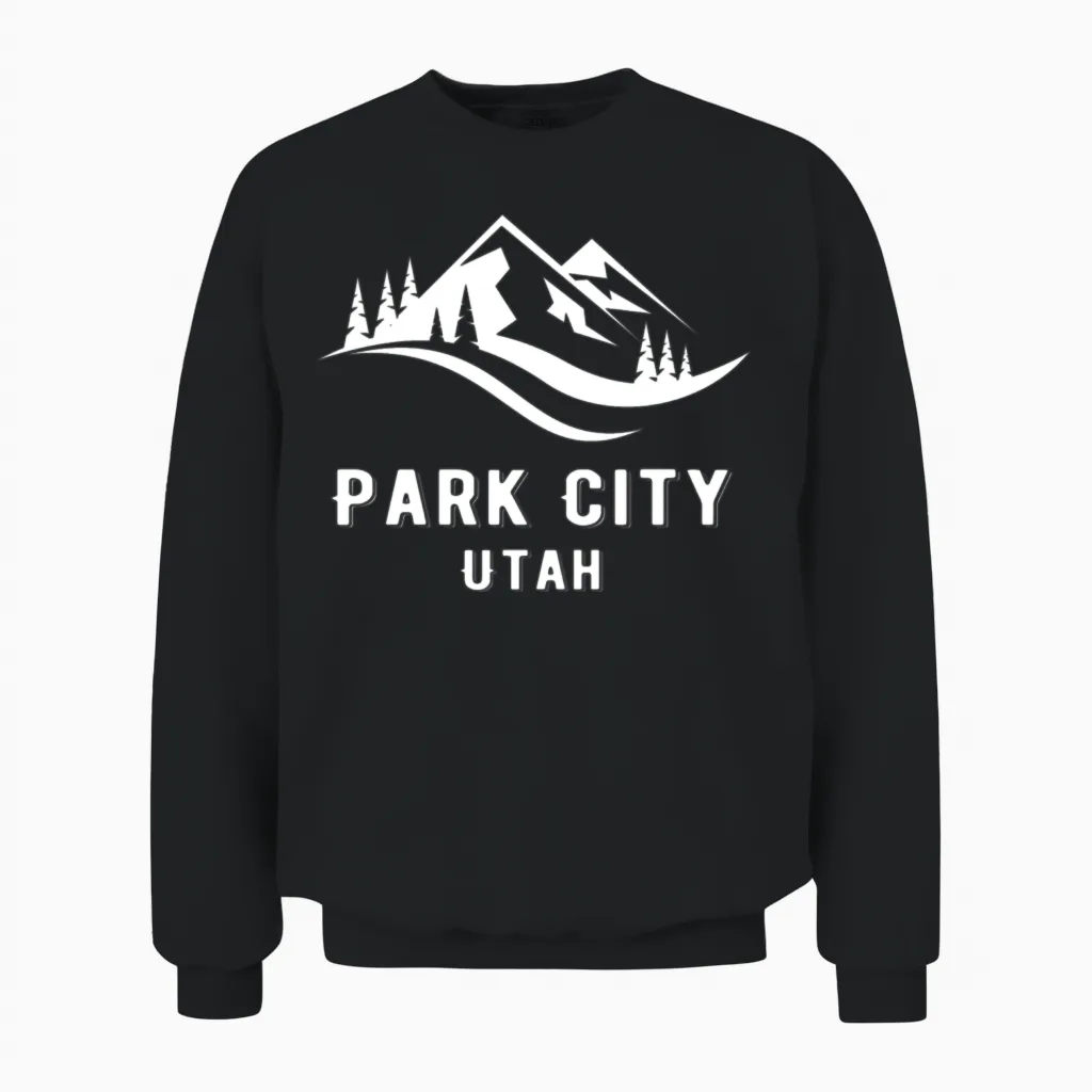 Park City Utah Mountains Souvenir Memorabilia Wint Unisex Sweatshirt in Black