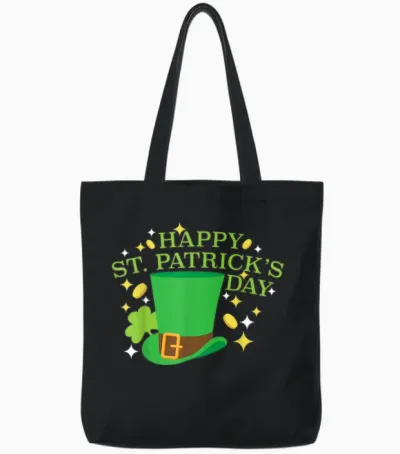 Leprechaun's Choice Happy St. Patrick's Day Paddy's Gear Fun T-Shirt, Black, S Tote Bags - Black
