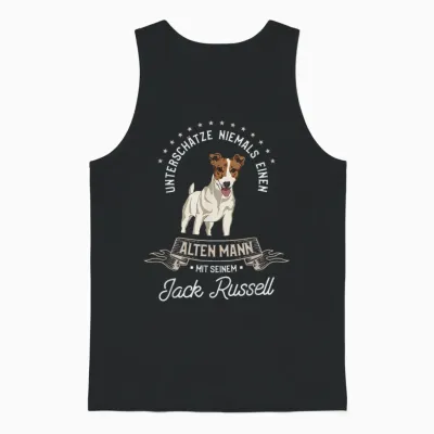 Unterschätze Niemals Einen Alten Mann Mit Seinem Jack Russel Unisex Tank Top - Black