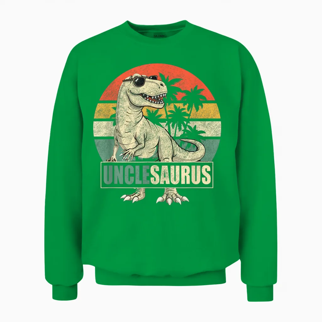 Unclesaurus T-Rex Onkel - Dinosaurier-Familie Unisex Sweatshirt in Irish Green
