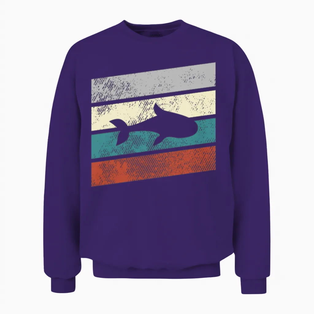 Fish Retro Unisex Sweatshirt in Purple