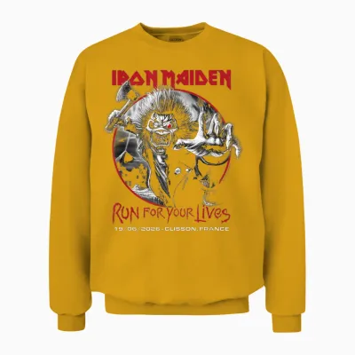 Iron Maiden Run for Your Lives Tour 2026 Clisson Unisex Sweatshirt - Gold