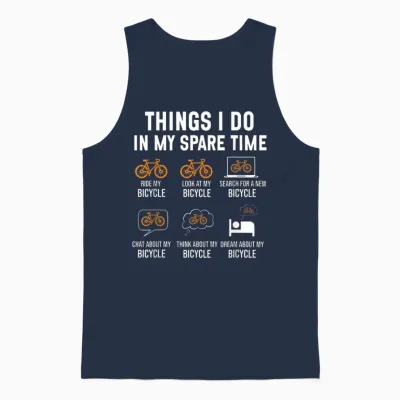 Funny Cycling Bicycle Rider Road Bike Racer Cyclist Joke Unisex Tank Top - Navy