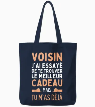 Neighbor I Tried to Find the Best Neighbor Gifts T-Shirt, Black, S Tote Bags - Navy