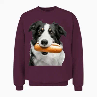 Border Collie Unisex Sweatshirt - Maroon