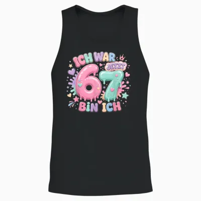 Ich War 6 Jetzt Bin Ich 7 Süßes Geburtstagsdesign Unisex Tank Top - Black