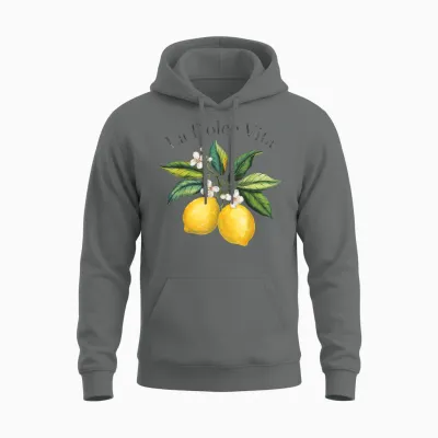 La Dolce Vita Lemon Italian Summer Limoncello Amalfi Coast T-Shirt, White, S Unisex Hoodie - Graphite Heather