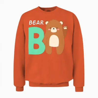 Bear Alphabet Funny Unisex Sweatshirt - Orange