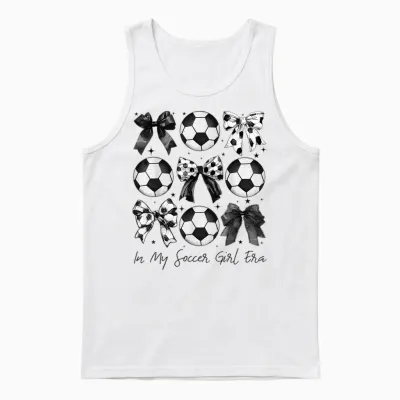 Soccer Shirt in My Soccer Girl Era Retro Groovy Soccer Girl Unisex Tank Top - White