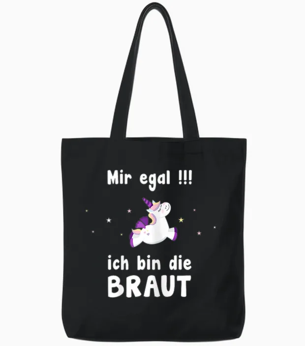 Women's Mir Eegal Ich Bin Die Braut Hen Party T-Shirt, Black Tote Bags in Black