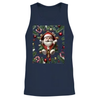 Funny Santa — Christmas Gift Unisex Tank Top - Navy – 2