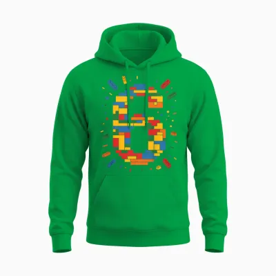 Ich Bin 6 Bausteine Geburtstag Klemmbausteine 6. Geburtstag Unisex Hoodie - Irish Green