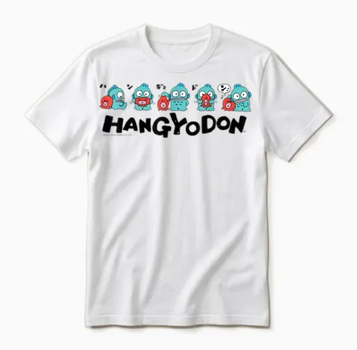 Sanrio Hangyodon and Friends Unisex T-Shirt in White