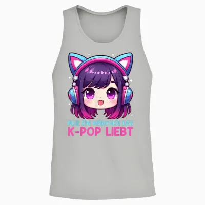 Nur Ein Mädchen Das K-Pop Liebt Korean Fan Merchandise Kpop T-Shirt, Black, S Unisex Tank Top - Ash