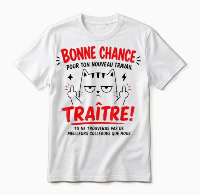 Good Luck New Work Traitor Humor Departure Colleague Unisex T-Shirt in White