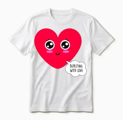 Love Burst Funny Valentines Day Unisex T-Shirt - White