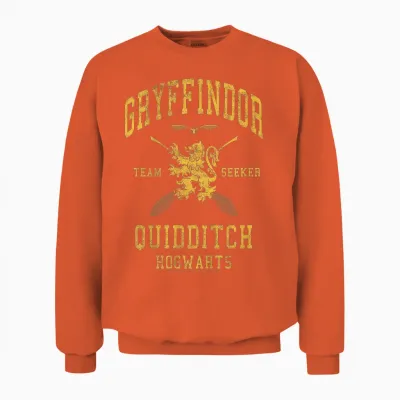 Kids Harry Potter Gryffindor Team Seeker Text Unisex Sweatshirt - Orange