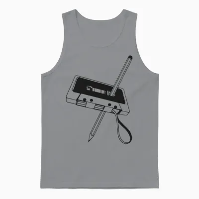 Tape with Pencil Funny Unisex Tank Top - Sport Grey