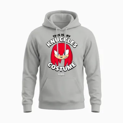 Sonic the Hedgehog Halloween This Is My Knuckles Costume Unisex Hoodie - Ash