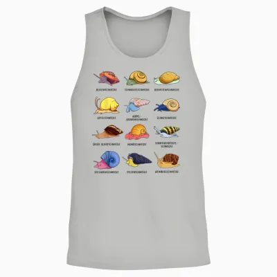 T-Shirt with German Text "schnecken Der Welt" [german Language] Unisex Tank Top - Ash