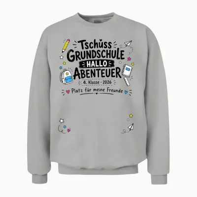 Abschiedsgeschenk Grundschule 4. Klasse Unterschriften Unisex Sweatshirt - Ash
