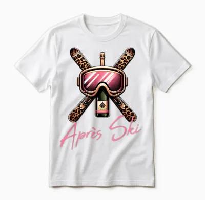 After Ski Party Outfit, Ski Holiday Party Outfit T-Shirt, Black Unisex T-Shirt - White