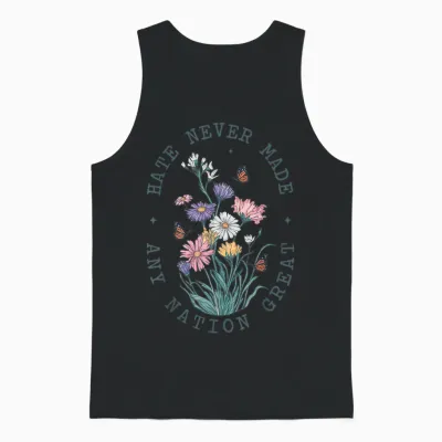 Floral Butterflies Democrat President Liberal Unisex Tank Top - Black