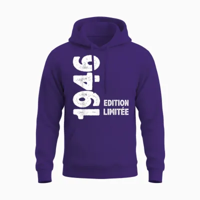 1946 79 Years Man Woman Birthday Gift Man 1946 T-Shirt, Black, S Unisex Hoodie - Purple