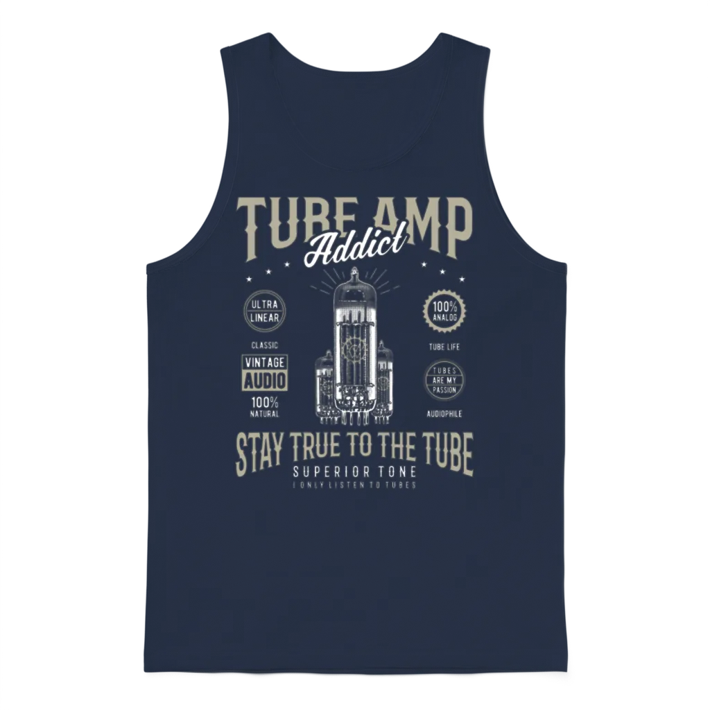 Vintage Vacuum Tube Guitar Amplifier Tube Amp Unisex Tank Top - Navy