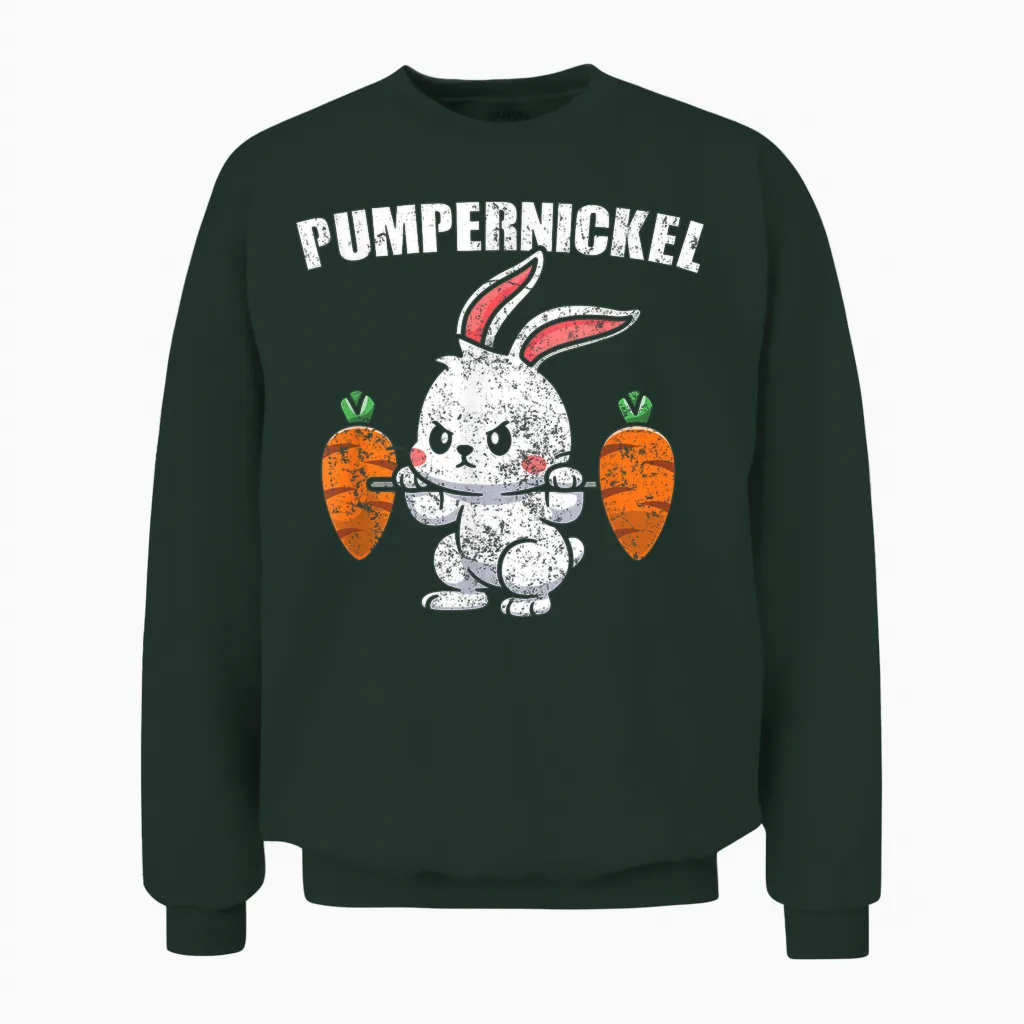 Pumpernickel Fitness Gym Kraftsport Hase Kaninchen Unisex Sweatshirt in Forest