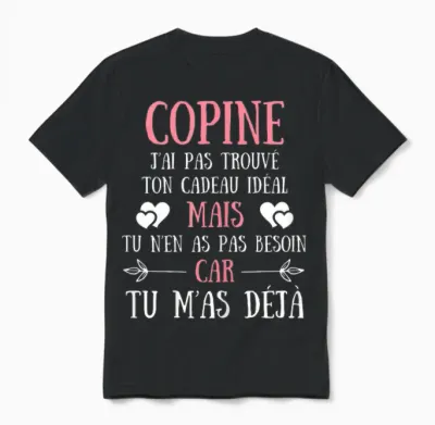 Girlfriend Funny Gift Idea Personalized Women Unisex T-Shirt - Black