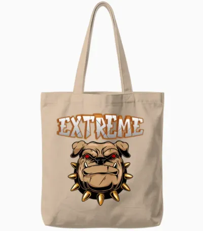 Extreme Bulldog. Tote Bags - Natural