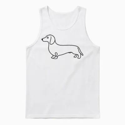 Dackel Geschenke Für Hundeliebhaber Unisex T-Shirt, Weiß, Kurzarm, S, Klassisch Minimalistisch Unisex Tank Top - White