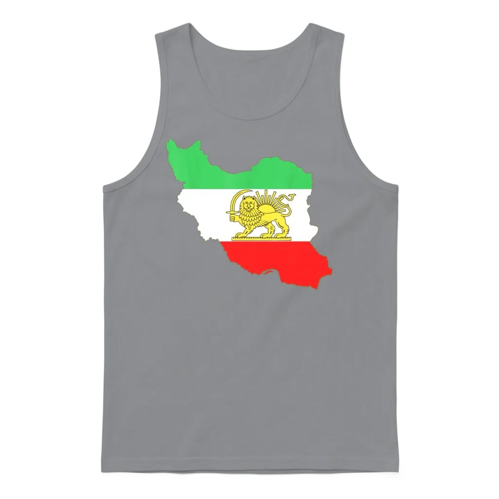 Persian Lion & Iran Map โ Wildlife Unisex Tank Top - Sport Grey