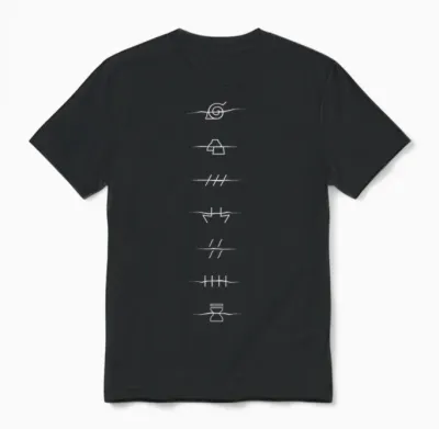 Naruto Shippuden Front Back Anti-Village Anime T-Shirt Haut De Gamme Unisex T-Shirt - Black