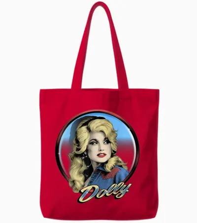 Dolly Parton Western Tote Bags - Red