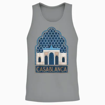 Casablanca Morocco Gift Travel Casablanca Travel to Morocco T-Shirt, Black, S Unisex Tank Top - Sport Grey