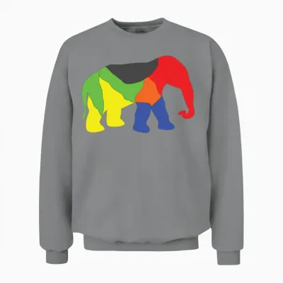 Colorful Elephant Unisex Sweatshirt - Sport Grey