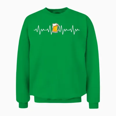 Bier-Herzschlag-Lustiges Design Unisex Sweatshirt - Irish Green