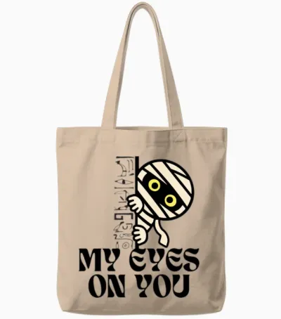 Cute Egyptian Mummy Peekaboo Tote Bags - Natural