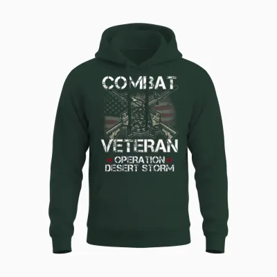 Combat Veteran Desert Storm Military Unisex Hoodie - Forest